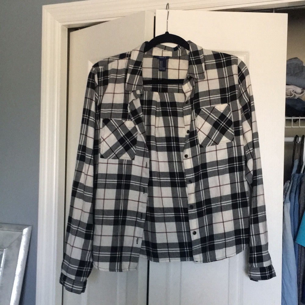 Forever 21 Black, white, red Flannel